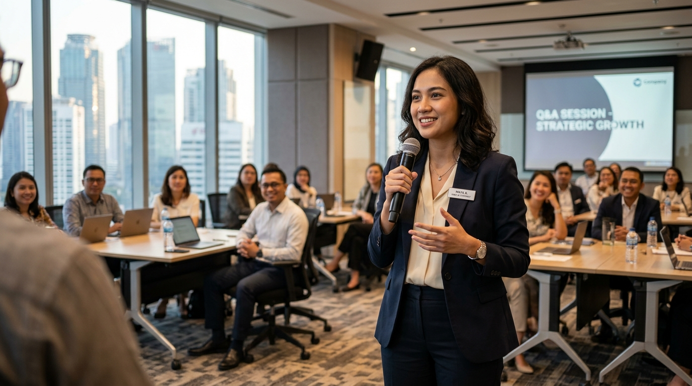 Seni Tanya Jawab (Q&A) dalam Bahasa Inggris Tetap Tenang di Bawah Tekanan.