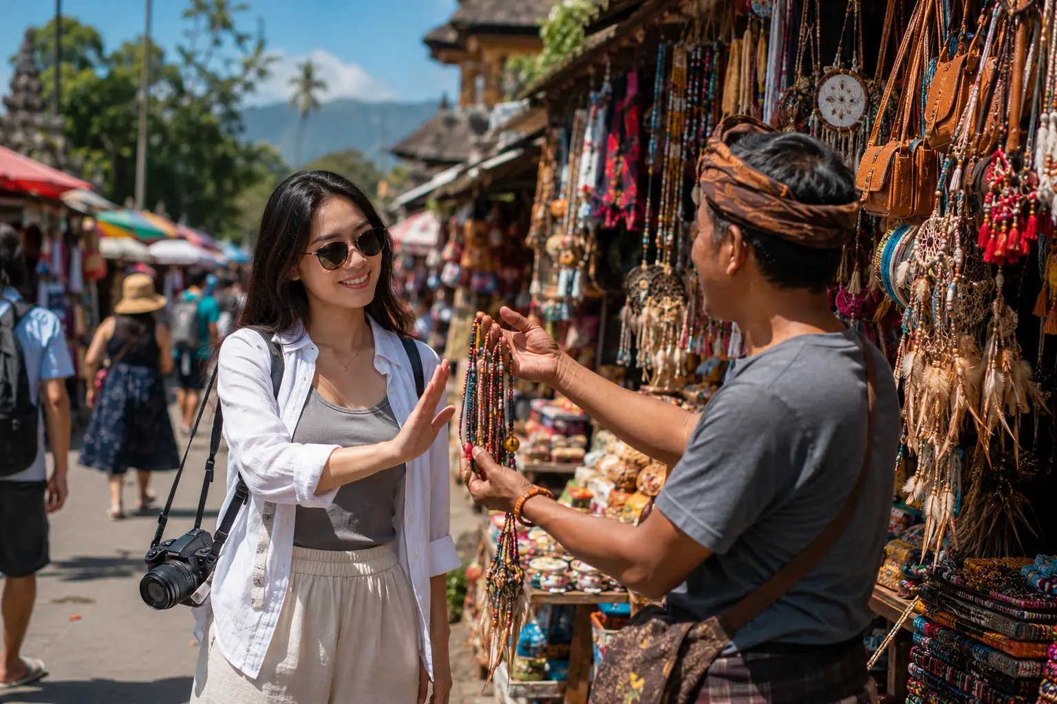 Tetap Tenang saat Traveling: 5 Frasa Bahasa Inggris Taktis untuk Menolak Penjual yang Memaksa